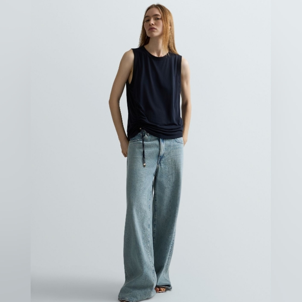 HELMUT LANG Black Jersey Keyhole Back Sleeveless Top M - Picture 9 of 9